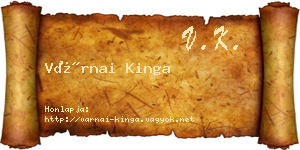 Várnai Kinga névjegykártya