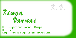 kinga varnai business card